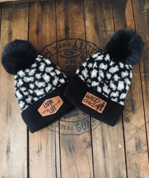 Cheetah Print Toddler/kids Beanie in “Wild Child” or “Livin My Best Life” patches