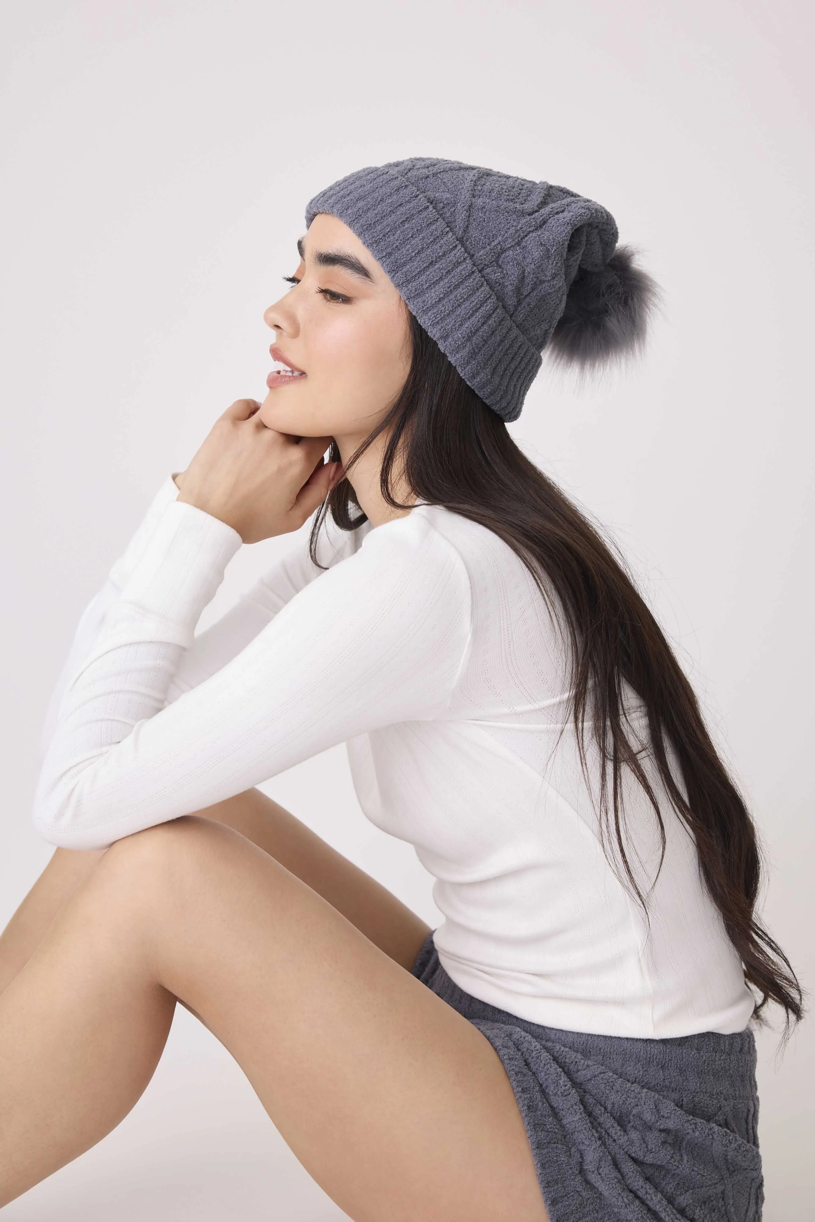 Chenille Cozy Cable Beanie