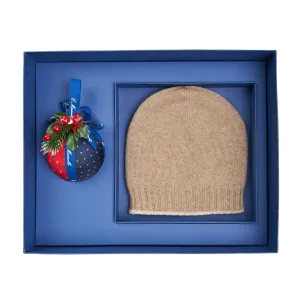 CHRISTMAS BOX WITH BEIGE CASHMERE HAT