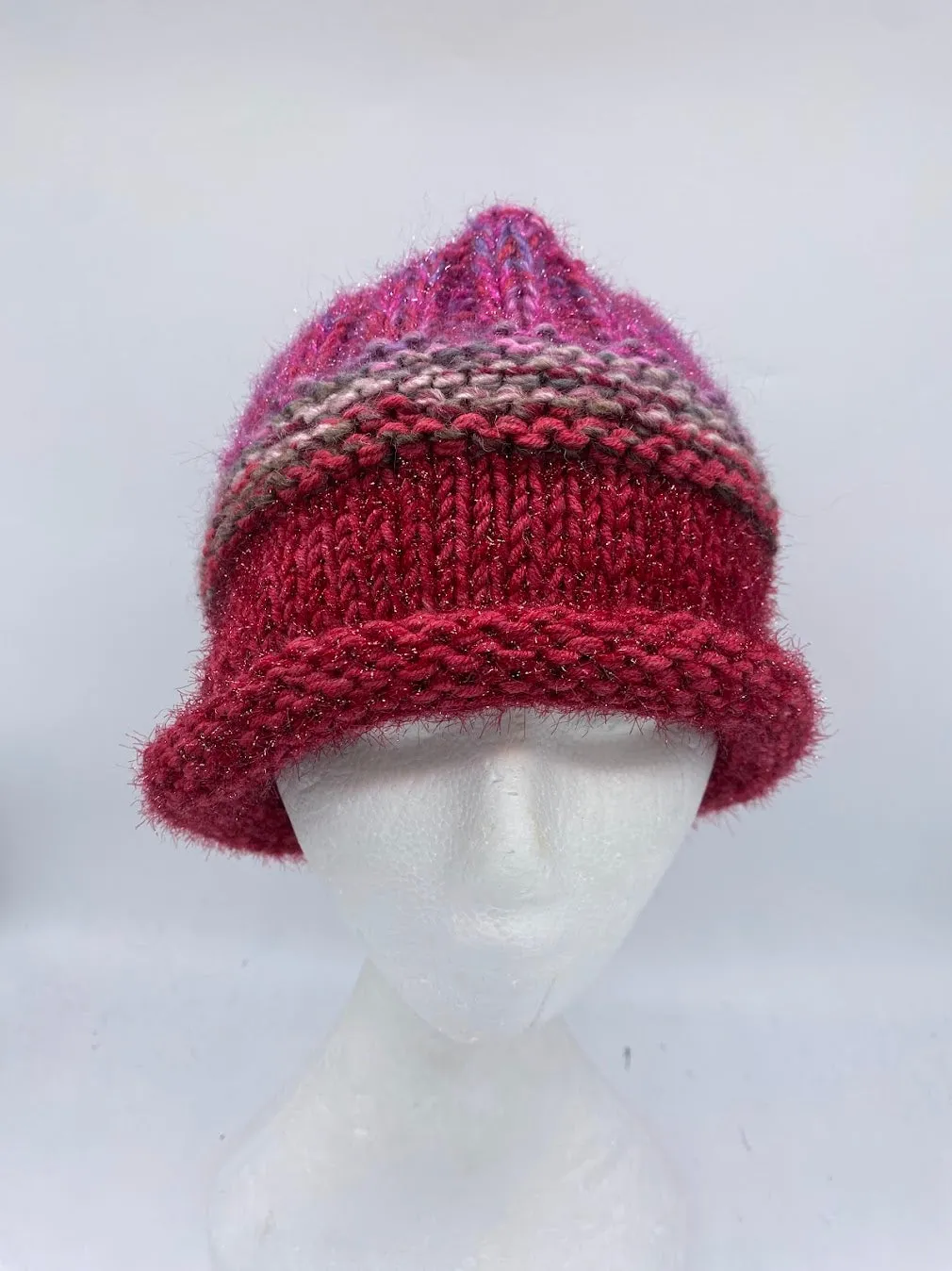 CHUNKY CLASSIC BEANIE - Red Raspberry- medium.