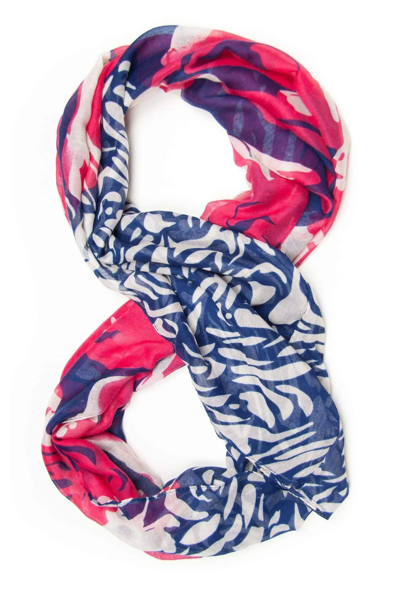 Circle Scarf / Deep Blue Cherry Red / Unisex