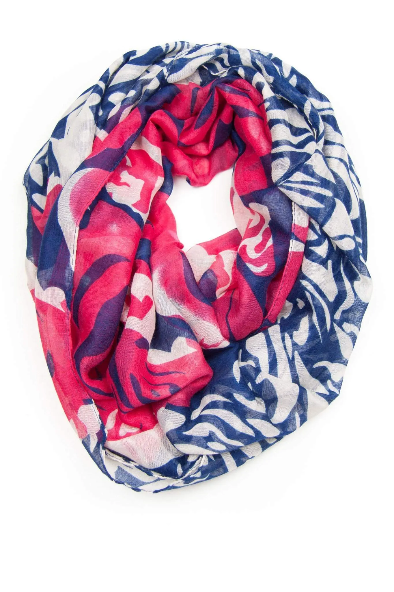 Circle Scarf / Deep Blue Cherry Red / Unisex