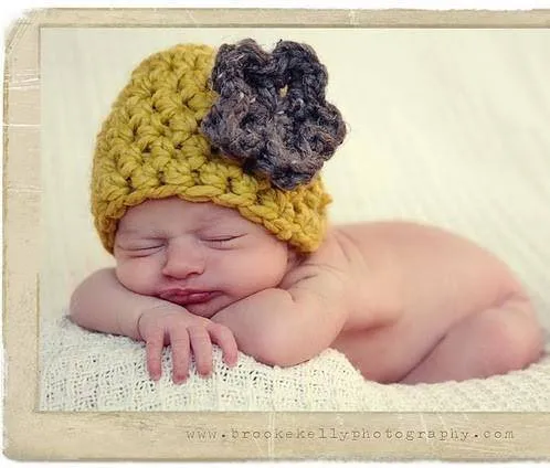 Citron Yellow Newborn Flower Cloche Hat