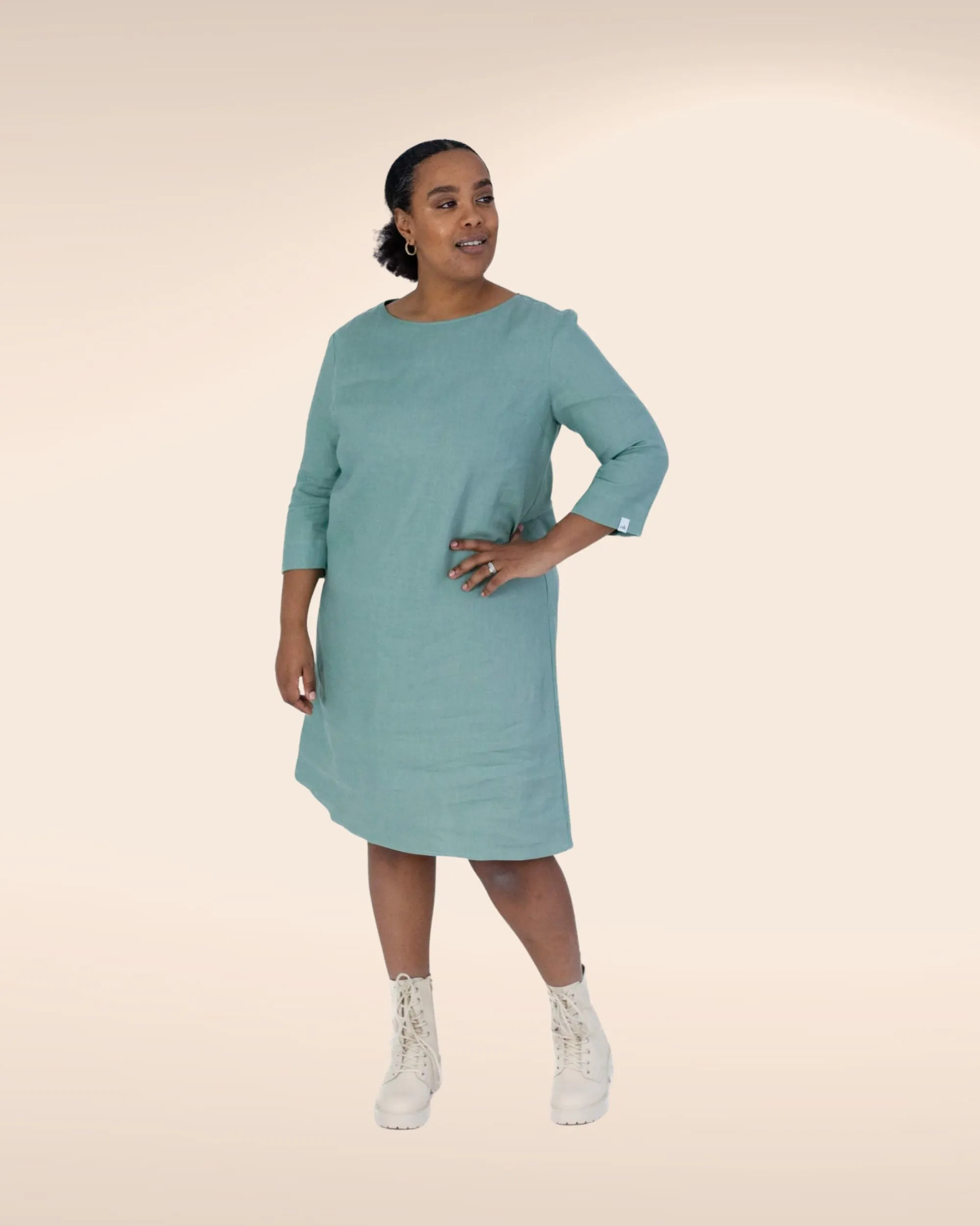 Classic Linen Dress Desert Sage Green