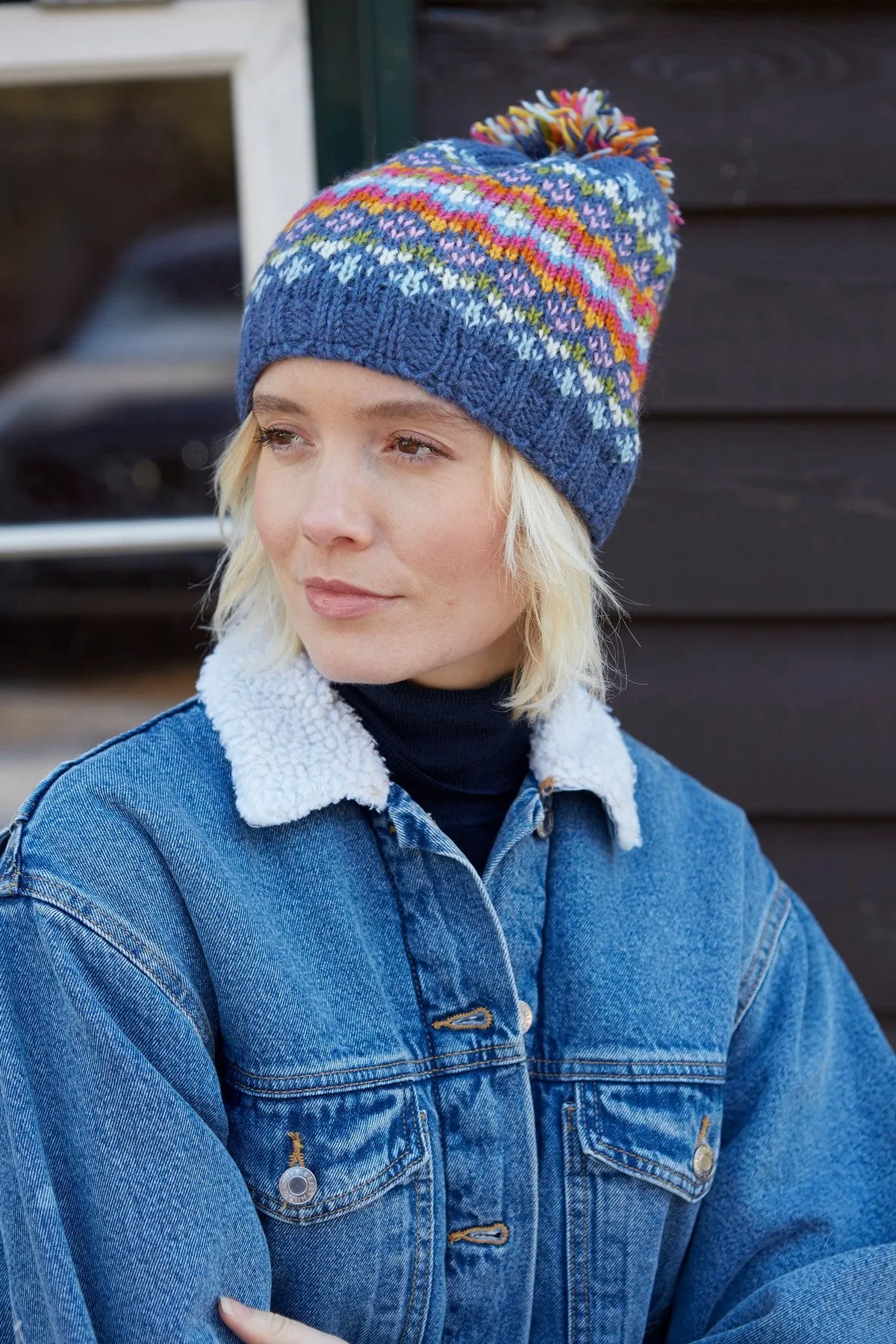 Clifden Bobble Beanie Denim