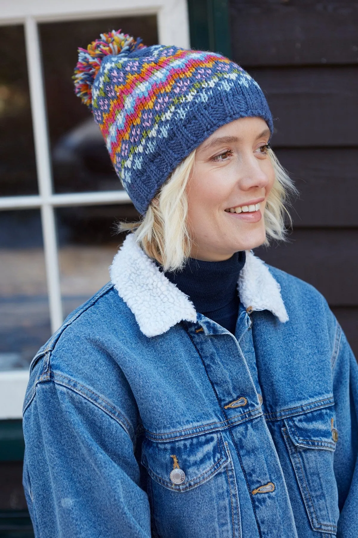 Clifden Bobble Beanie Denim