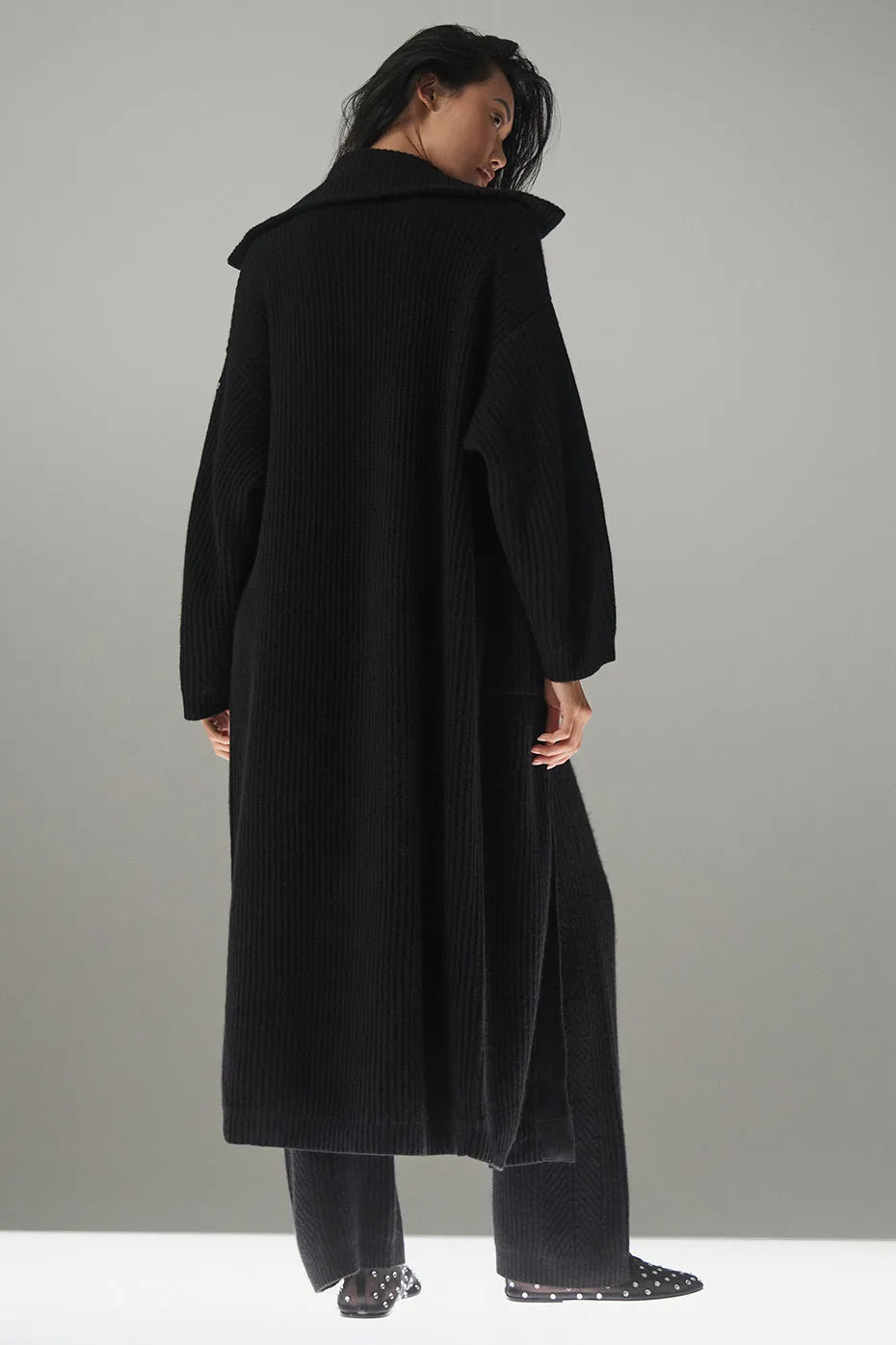 Courchevel Cashmere Long Cardigan - Black