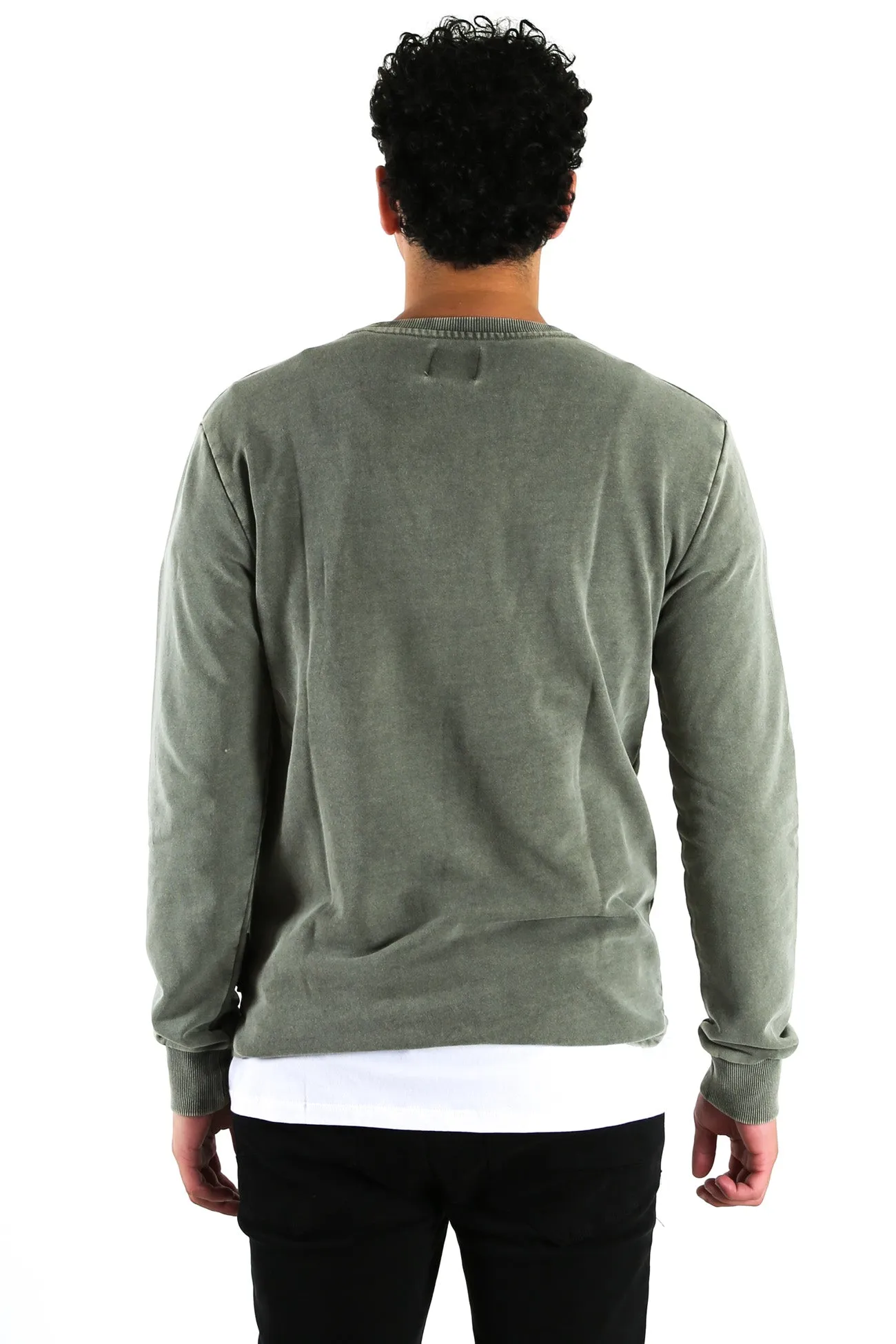 Curved Hem Crew Khaki