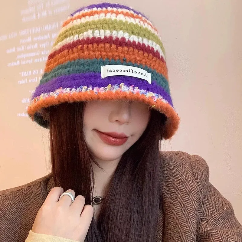 Cute Star Knitted Bucket Hat