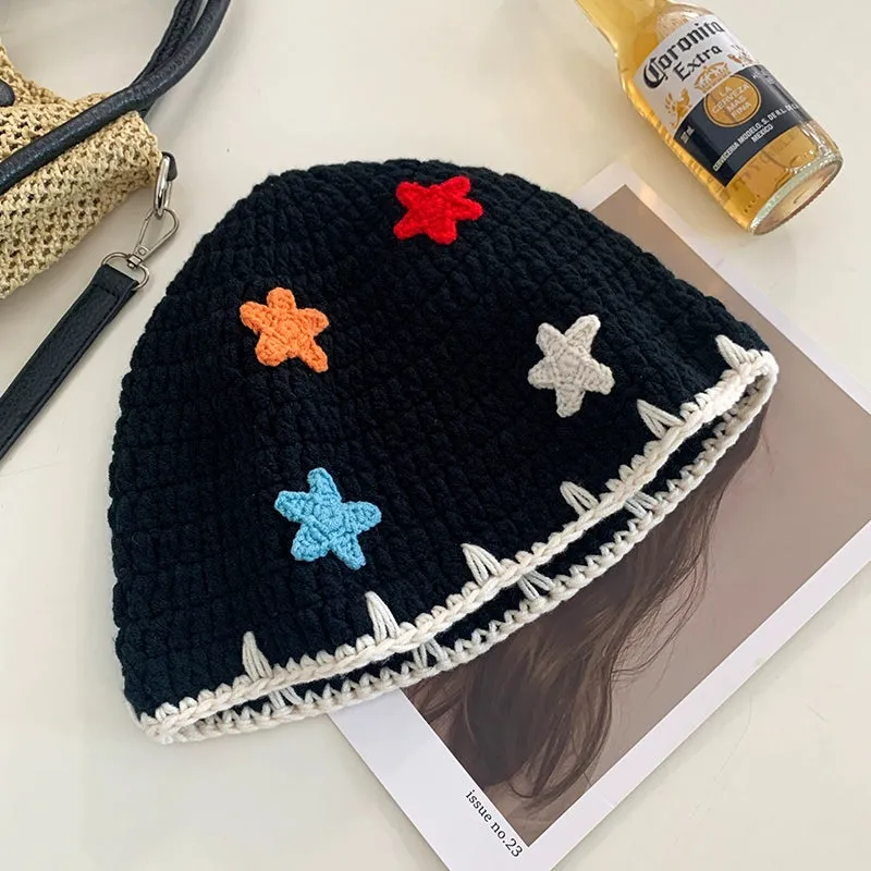 Cute Star Knitted Bucket Hat