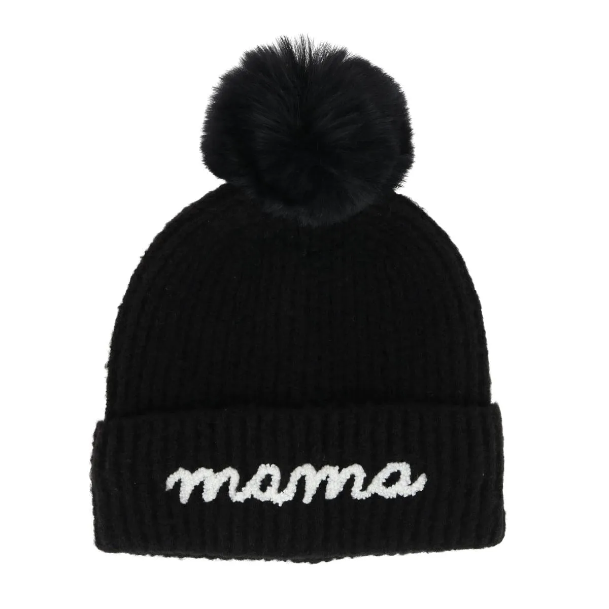 David & Young Women's Mama Knit Winter Beanie with Matching Pom