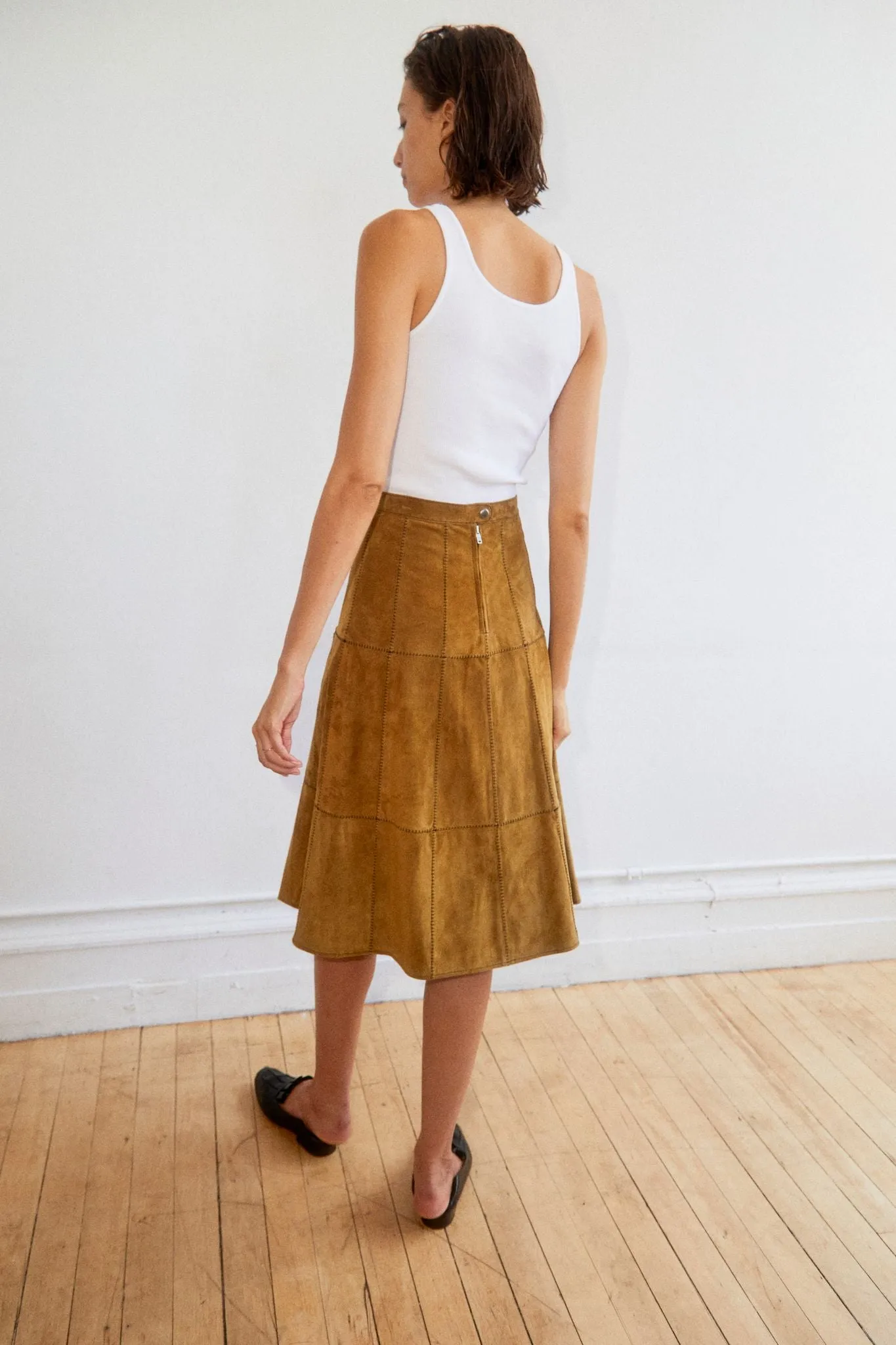 Debaun Suede Patchwork Skirt