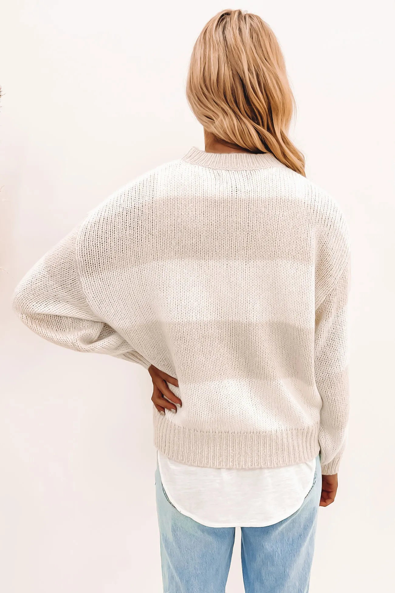 Dion Knit Sweater Sand Stripe