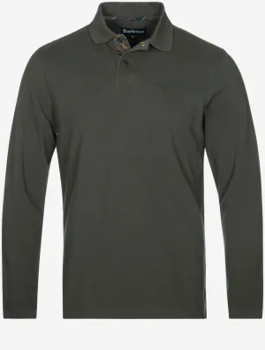 Essential Long Sleeve Sports Polo Forest