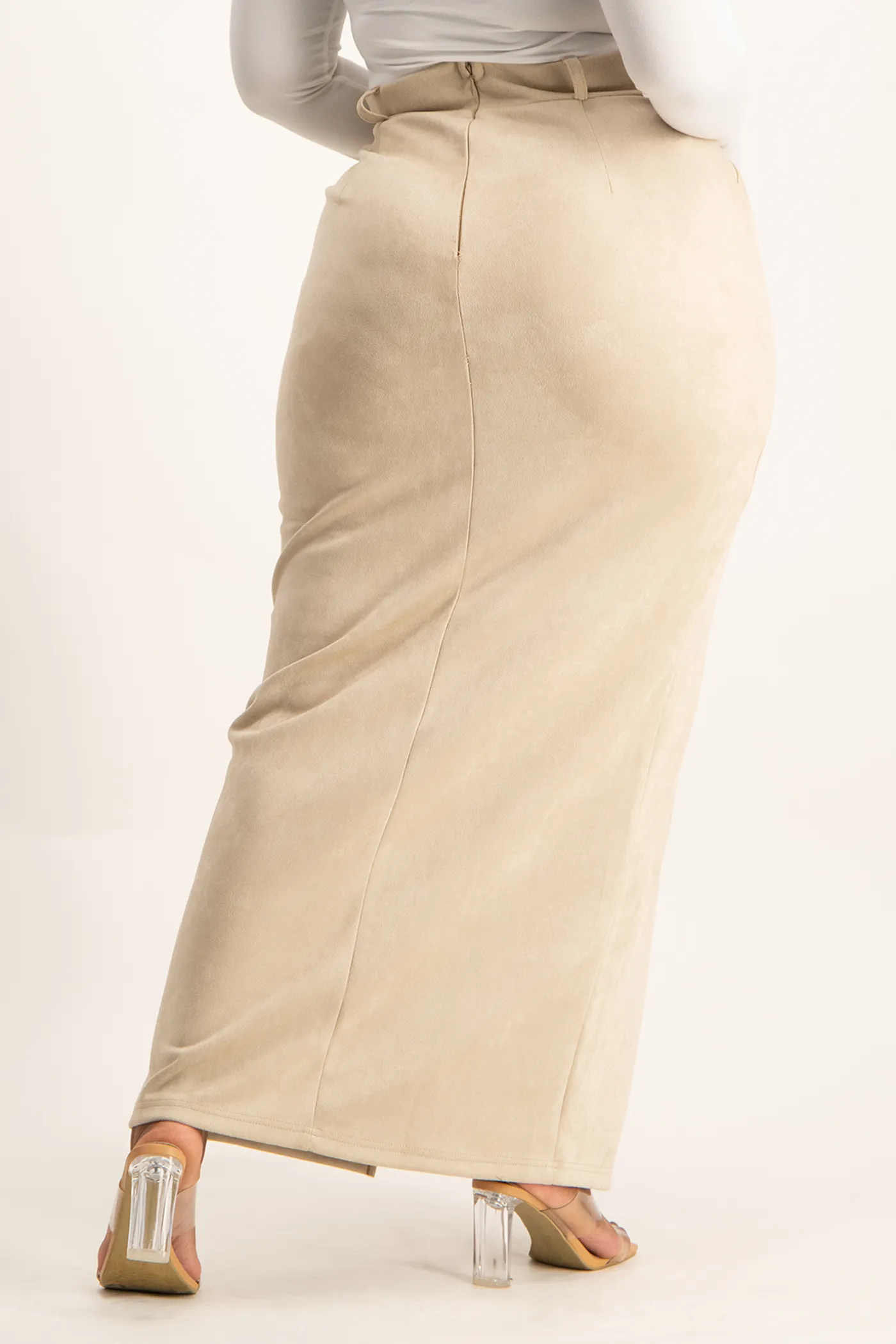 Ester Suede Maxi Skirt - Ivory