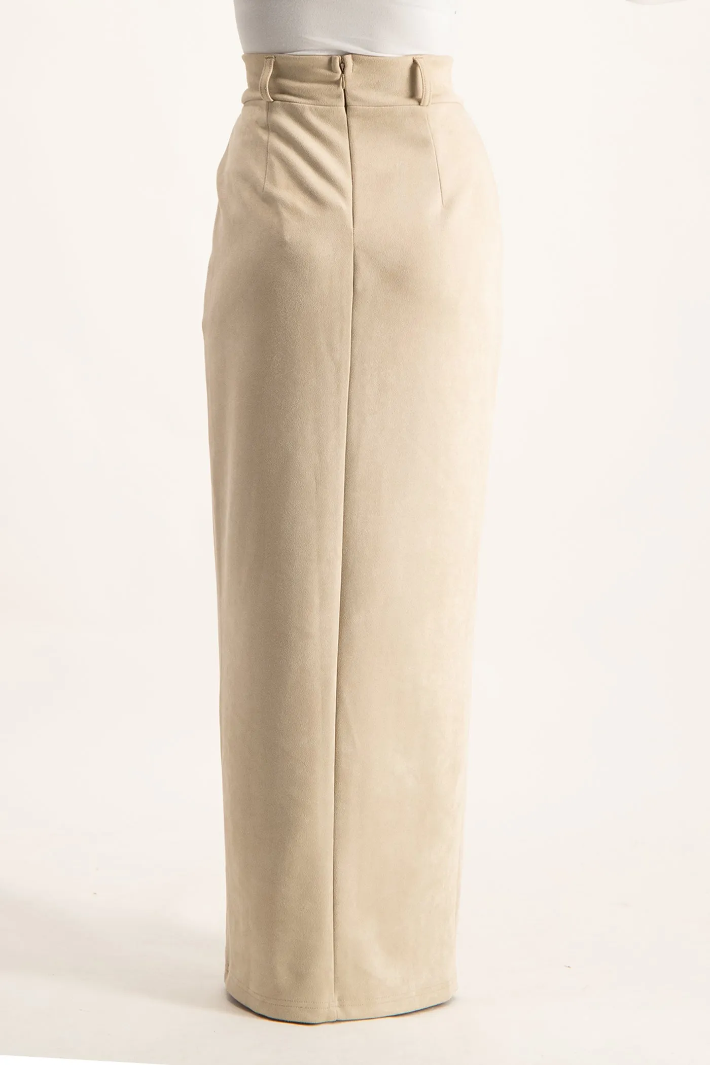 Ester Suede Maxi Skirt - Ivory