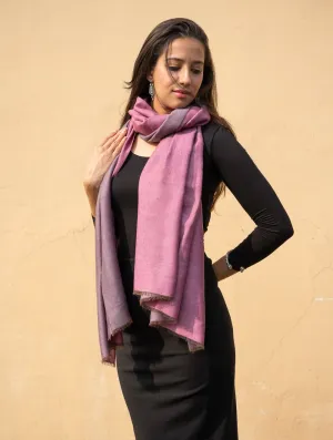 Exclusive Reversible Soft Kashmiri Wool Stole - Lavender & Rose Pink