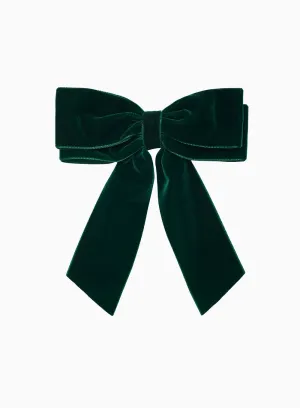 Extra Large Velvet Bow Hair Clip in Green