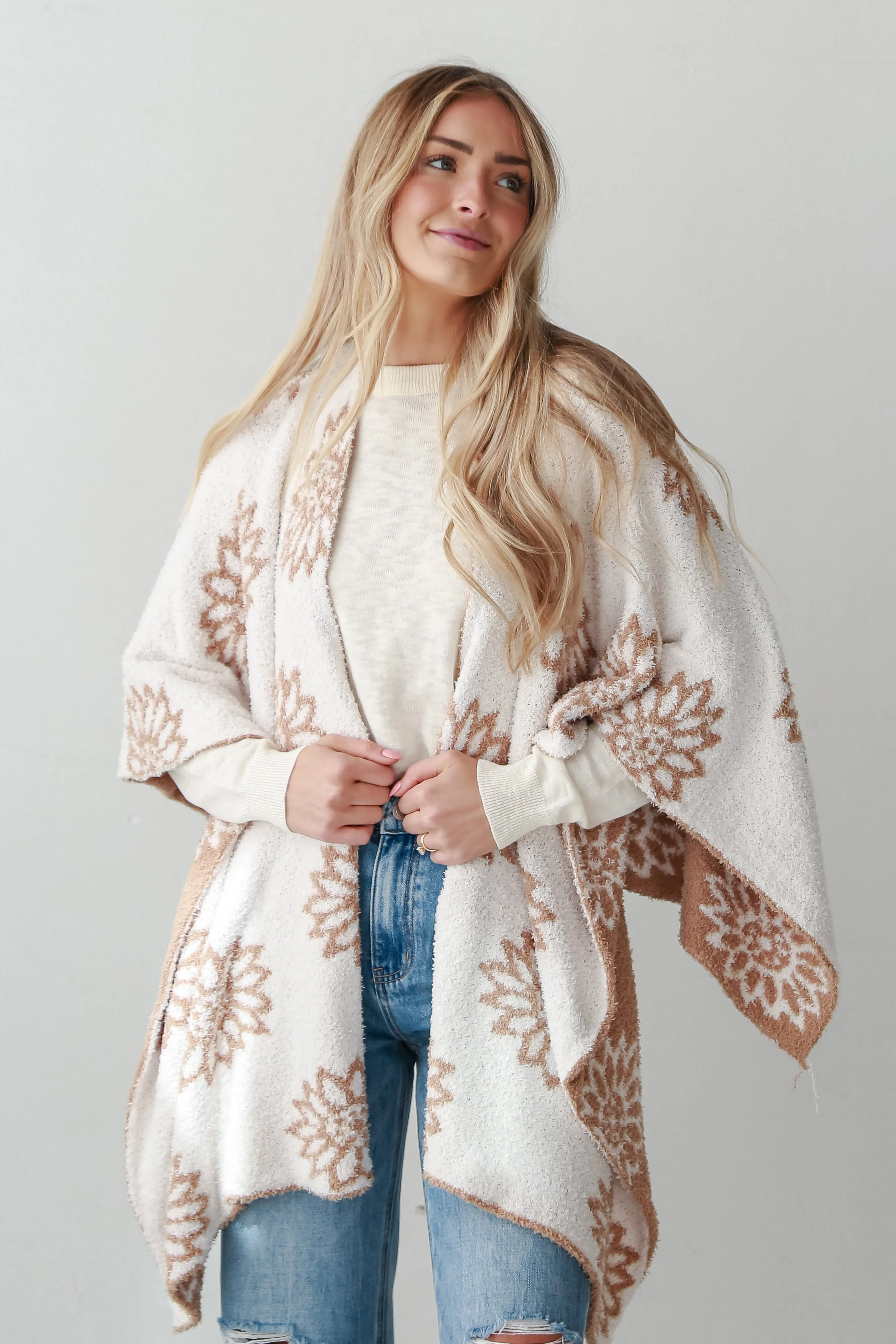 FINAL SALE - Always The Coziest Beige Luxe Knit Shawl - DOORBUSTER