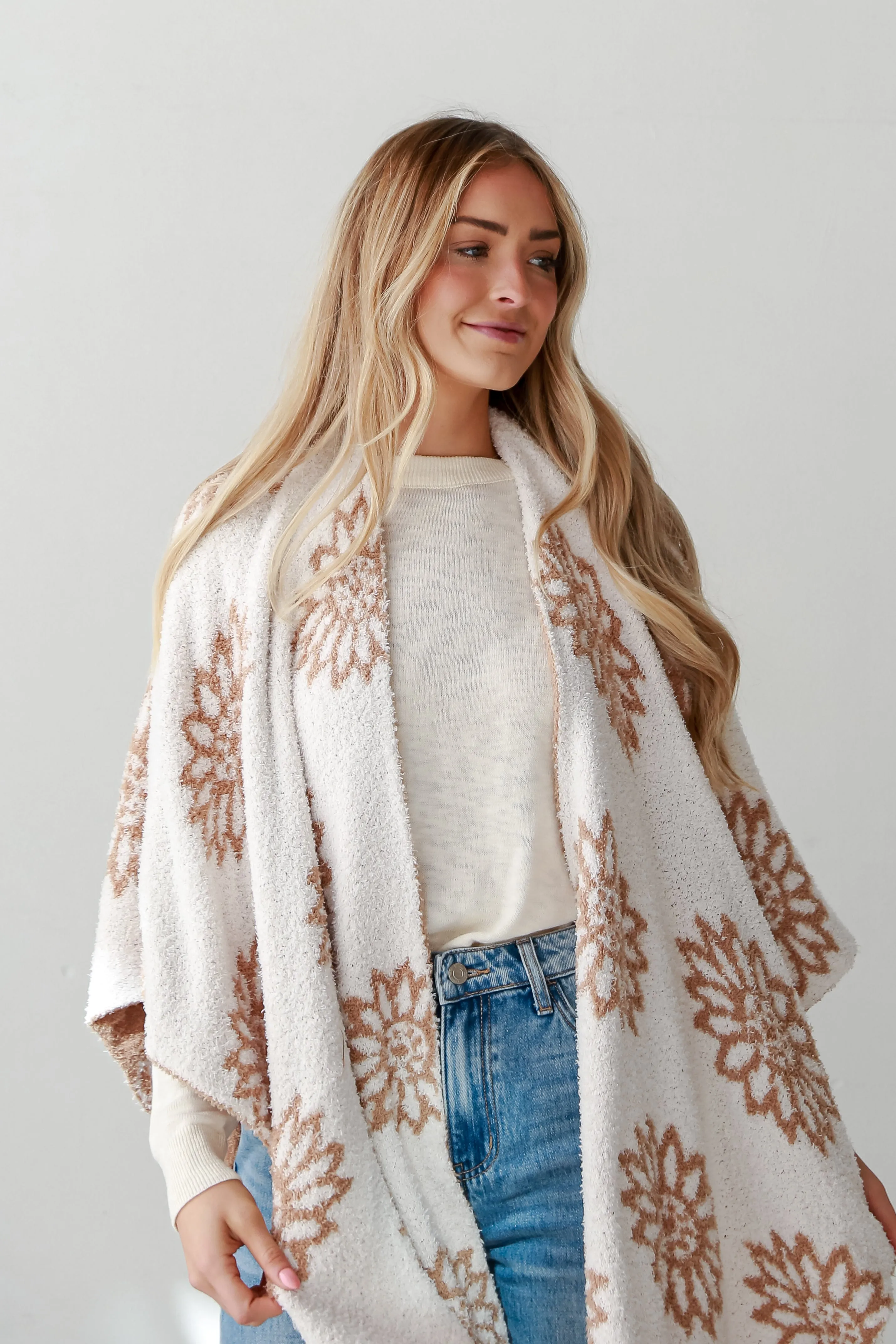 FINAL SALE - Always The Coziest Beige Luxe Knit Shawl - DOORBUSTER