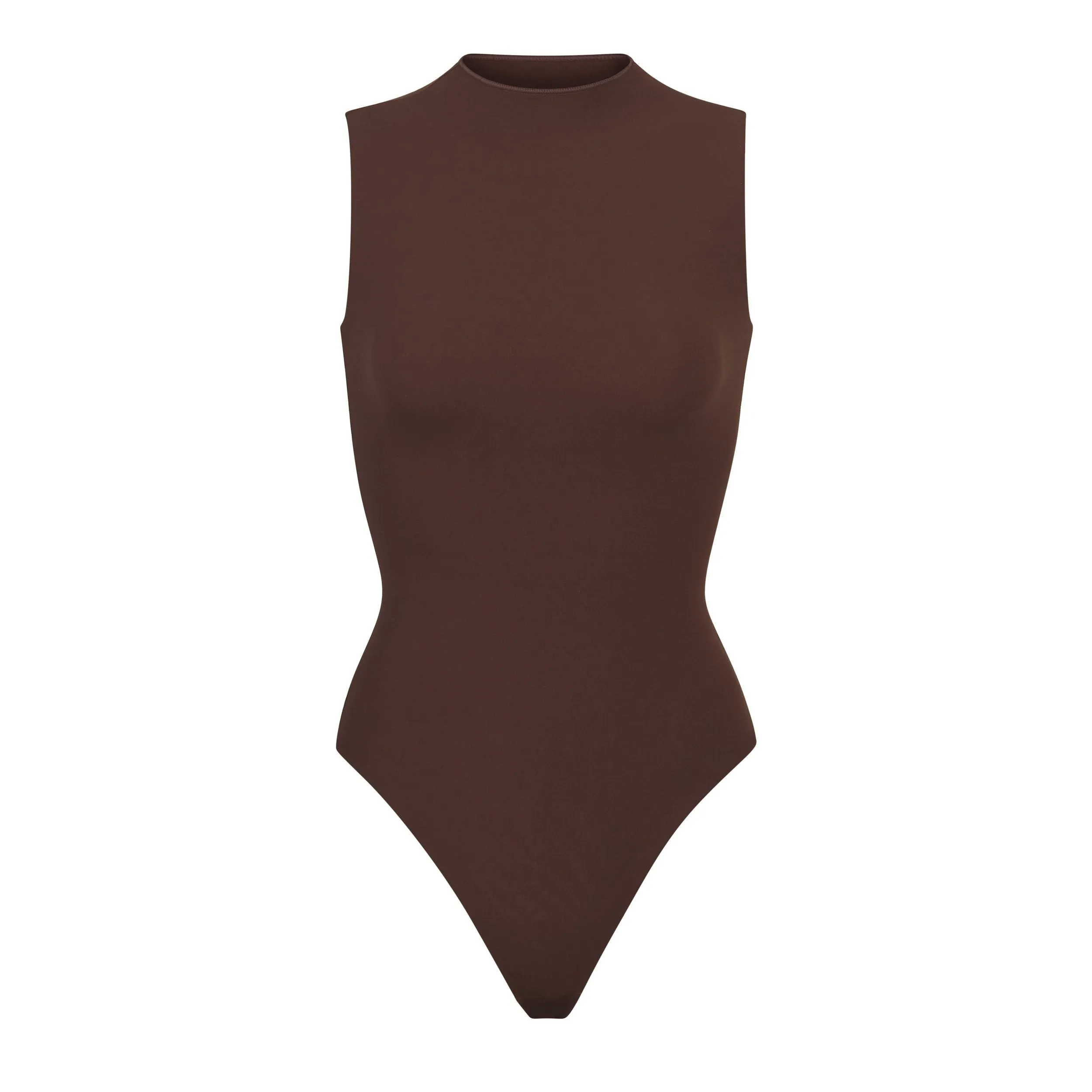 FITS EVERYBODY SLEEVELESS MOCK NECK BODYSUIT | COCOA