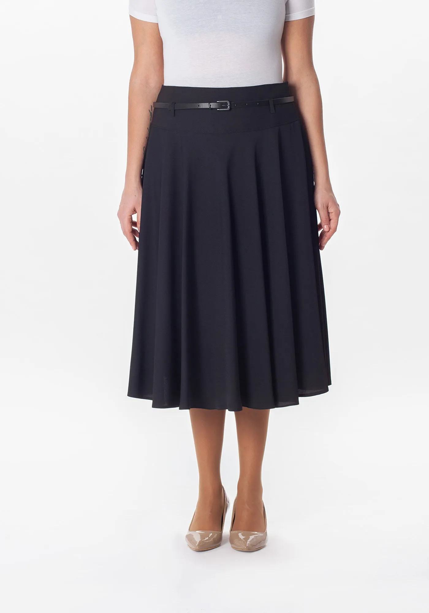 Flare Skirt - Black - Plus Sizes