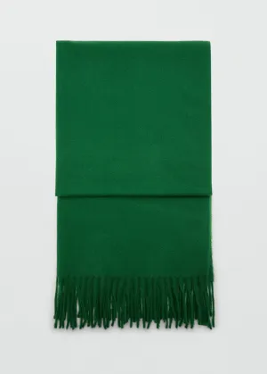 Fringed edge scarf - Green