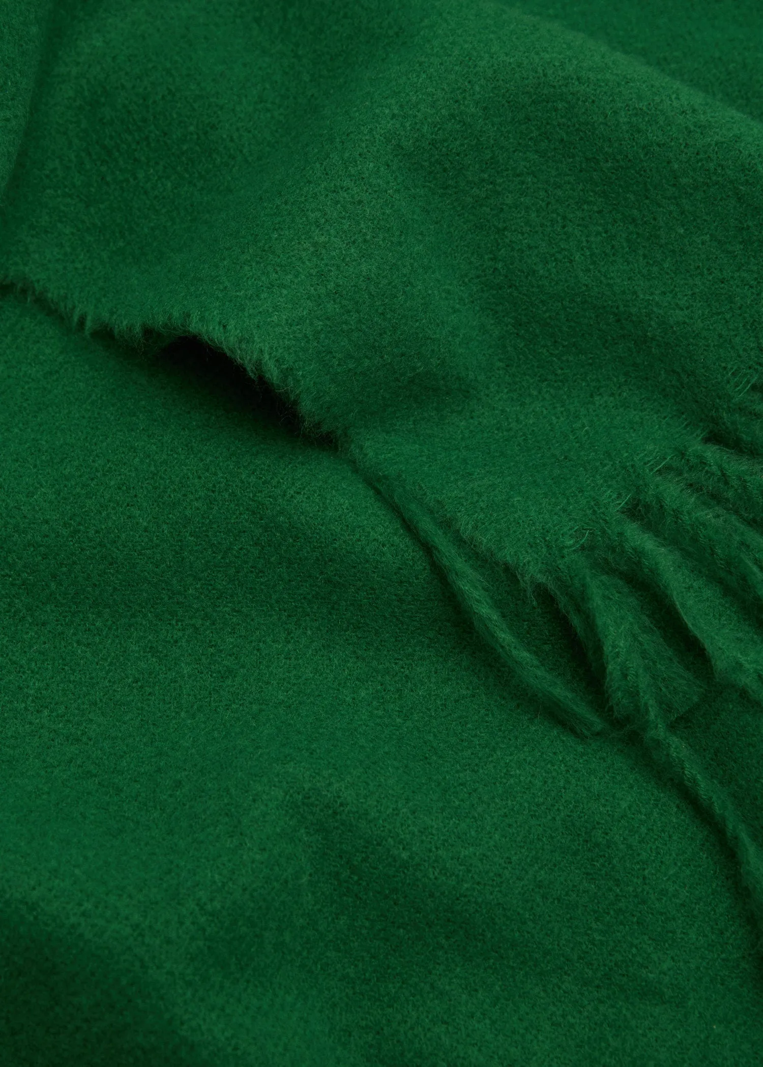 Fringed edge scarf - Green