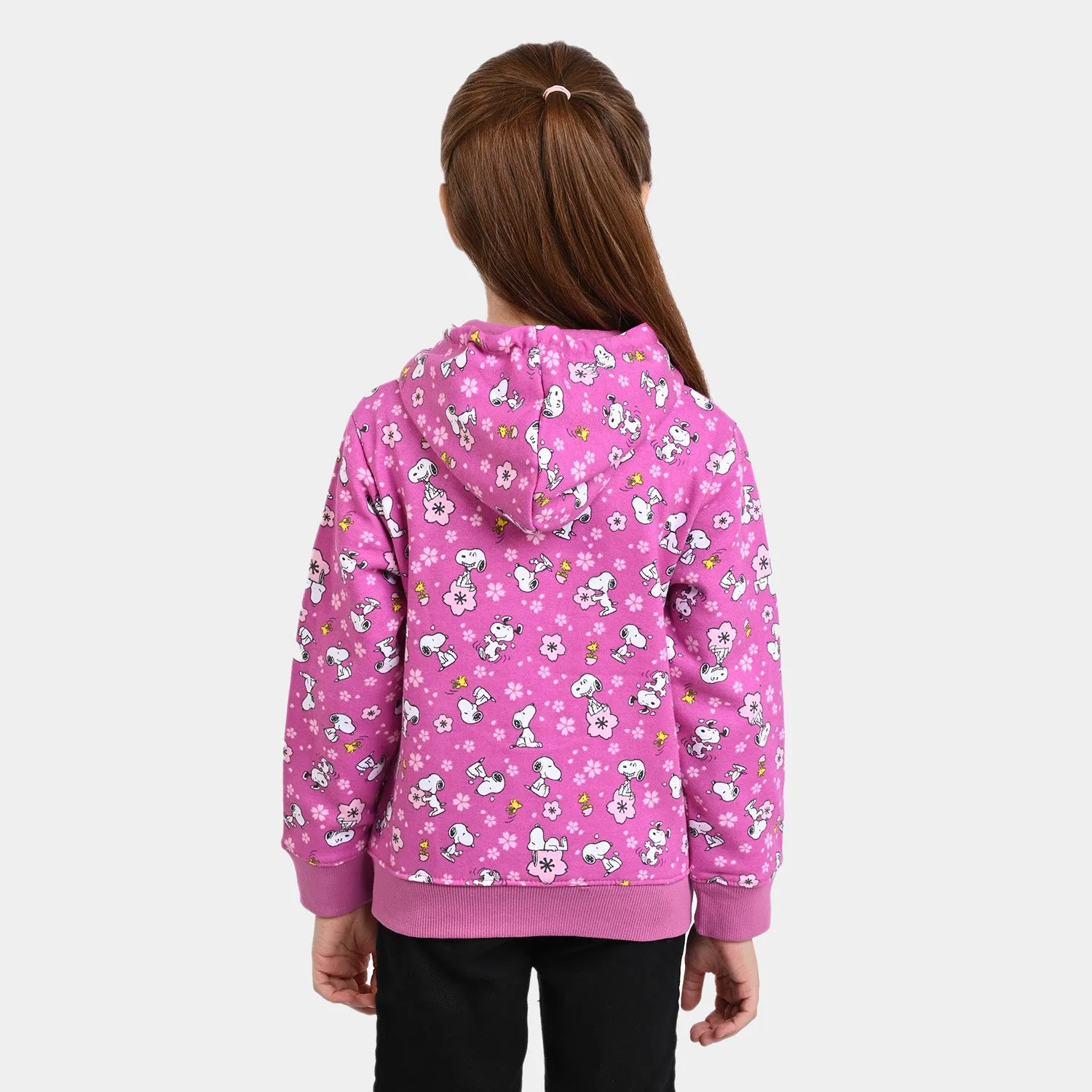 Girls Knitted Jacket Character All Over Printed - Violet