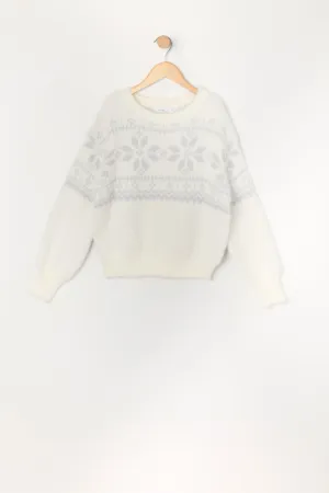 Girls Mossy Knit Sweater