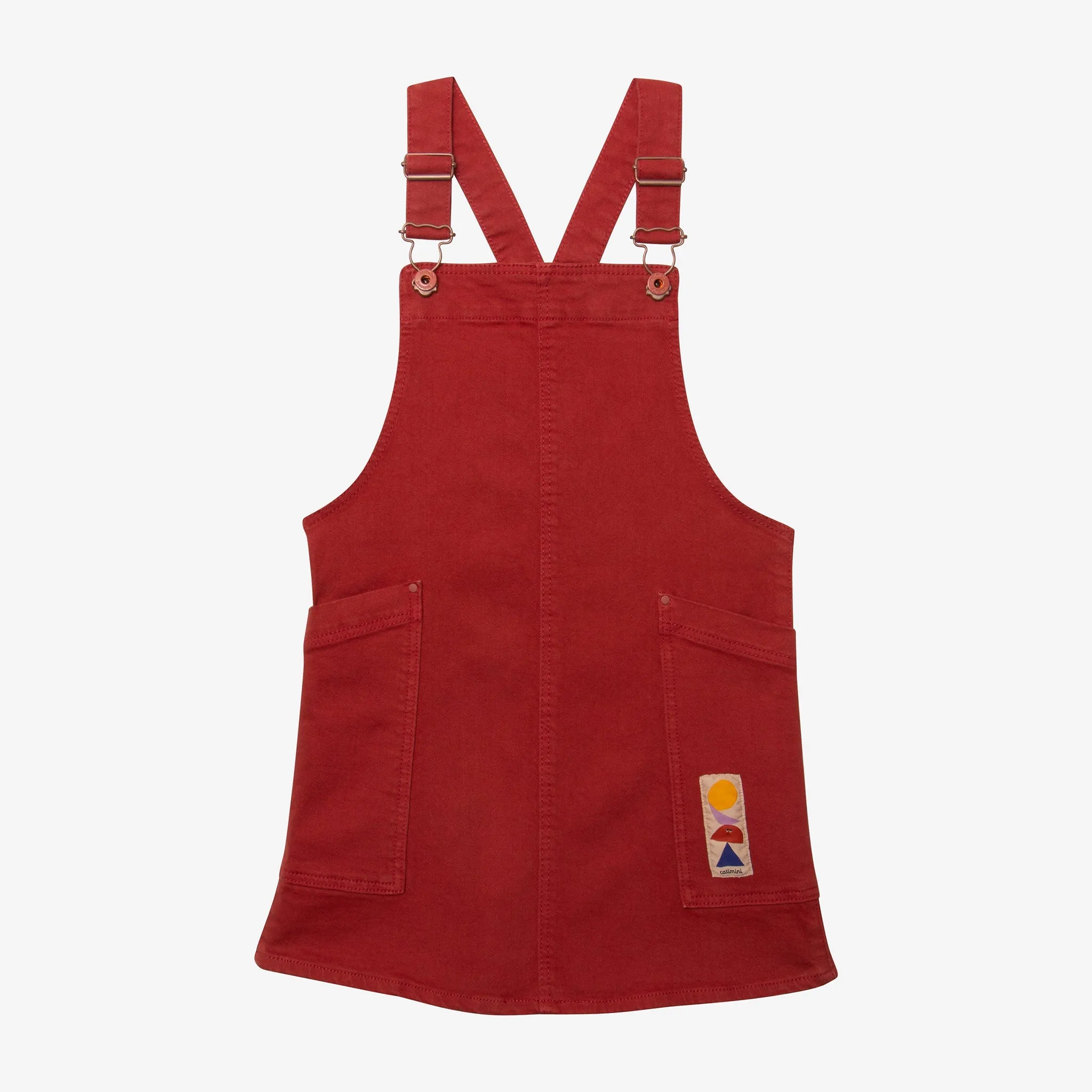 Girls' terracotta apron dress