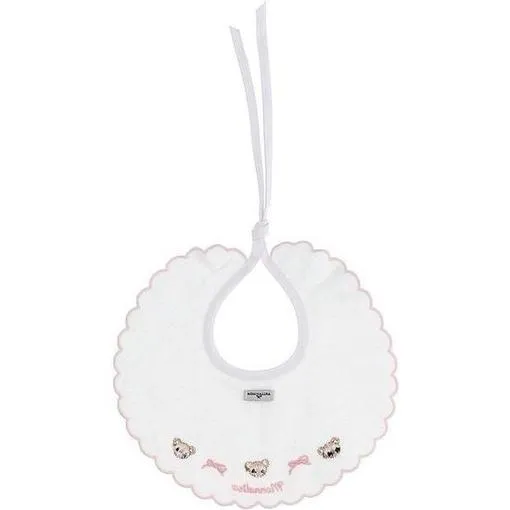 Girls White & Pink Bib