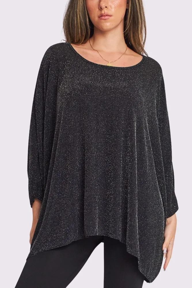 Glitter Oversized Batwing Top