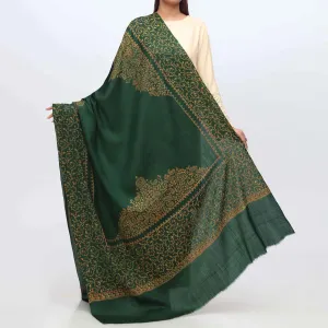 Green Embroidered Winter Shawl PW3703