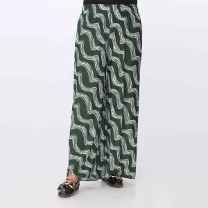 Green Printed Jersey Straight Trouser PW3572