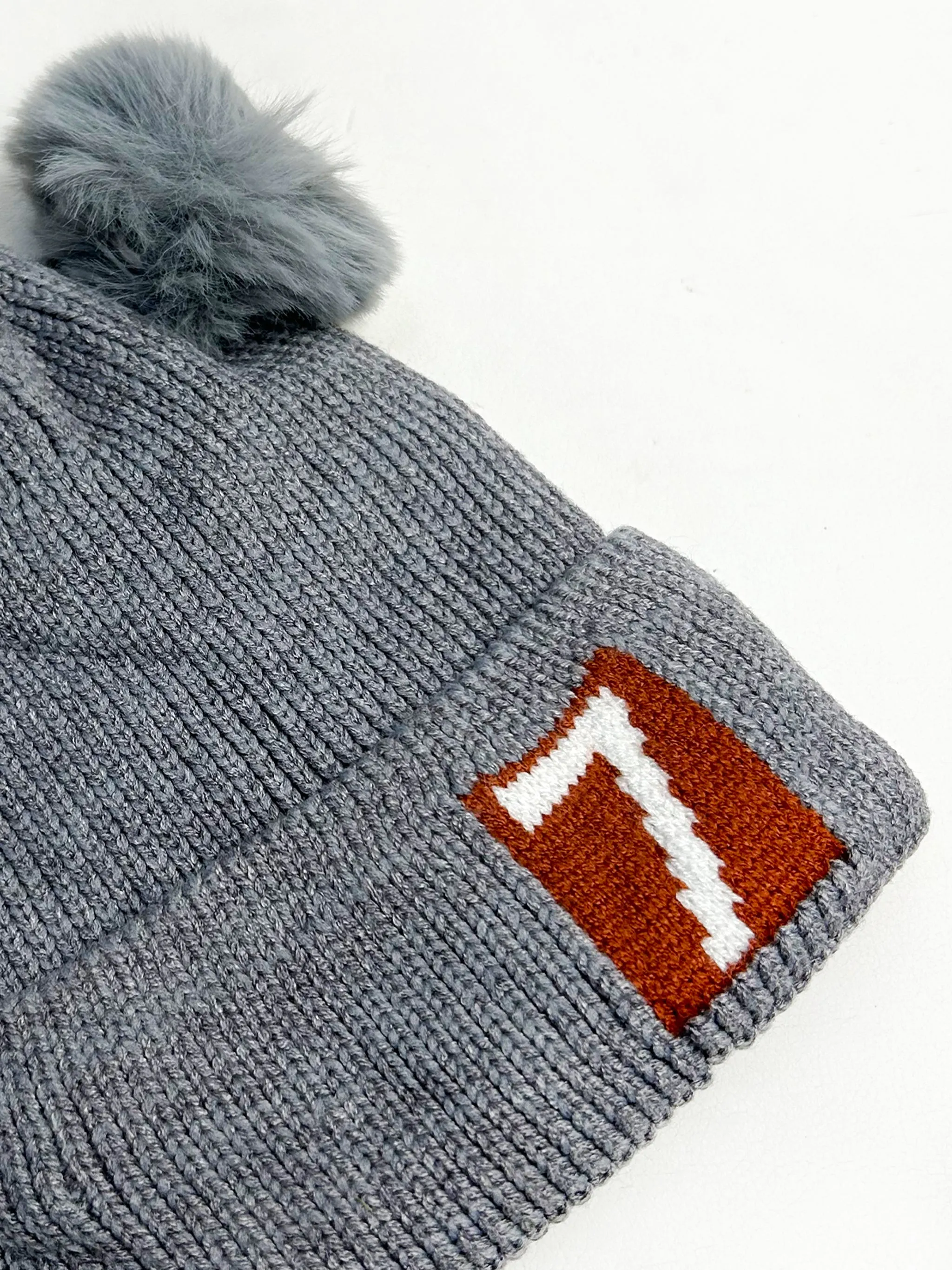 Grey Beanie Winter Caps For Kids/Unisex Winter Hat/Warm Knitted Beanie for Kids KWC17