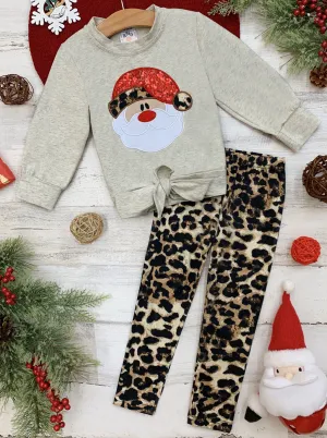 Here Comes Santa Leopard Legging Set