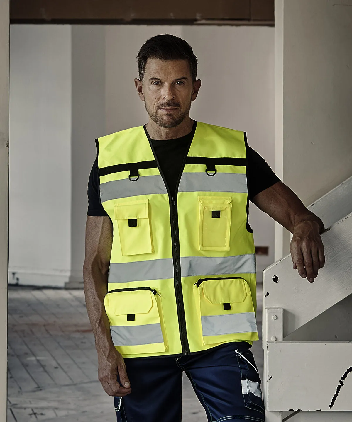 Hi-vis ripstop tool vest (HVW108) | Hi-vis Yellow Mesh