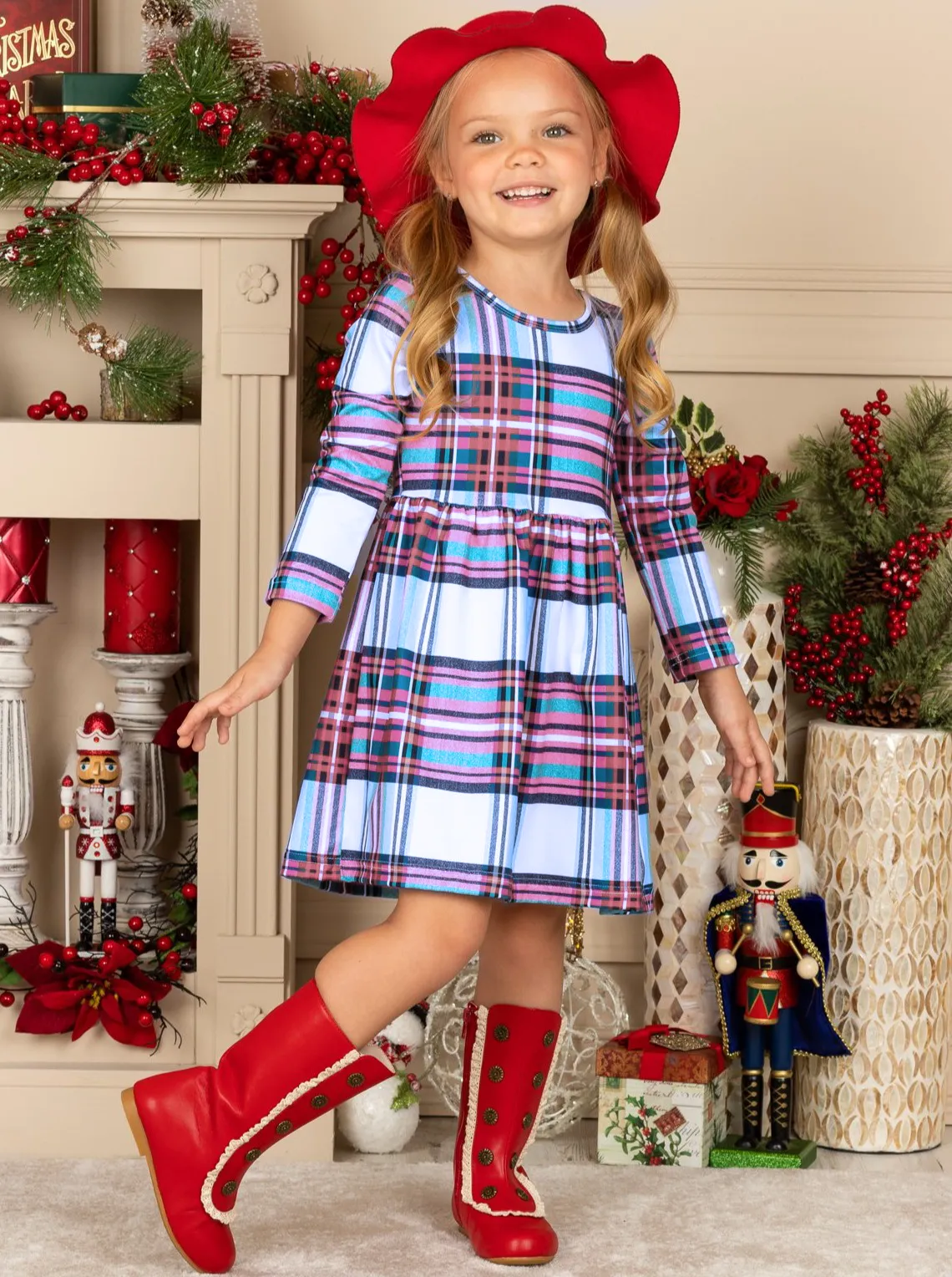 I'm Smitten Plaid A-line Dress