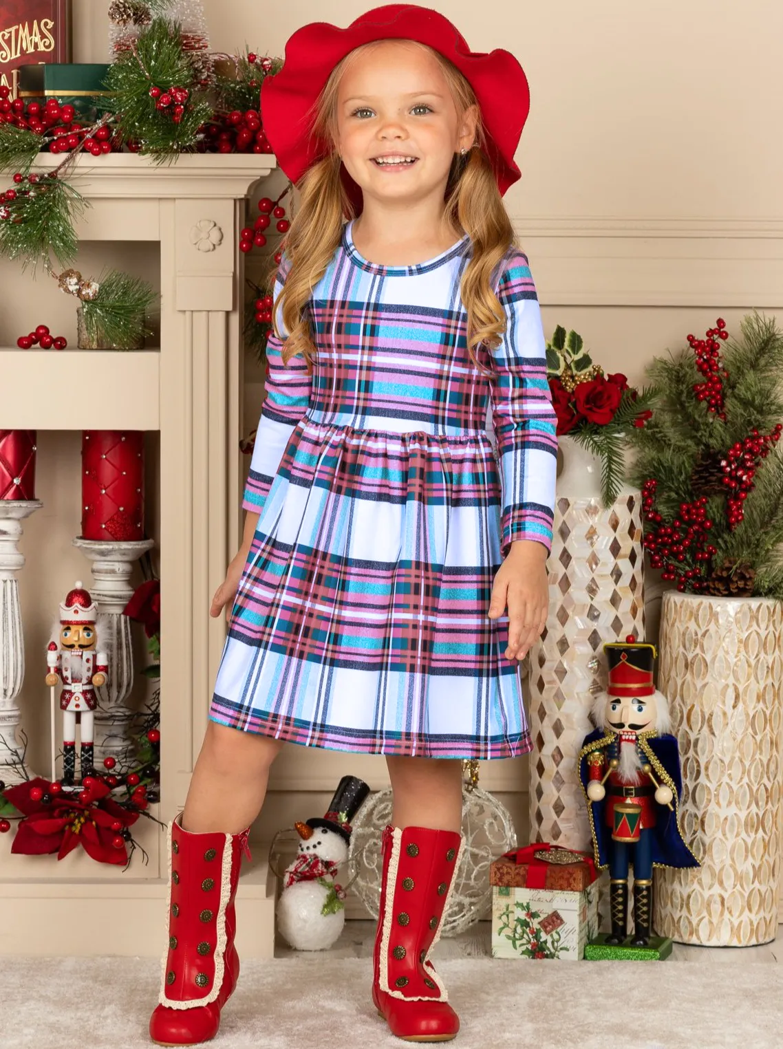 I'm Smitten Plaid A-line Dress