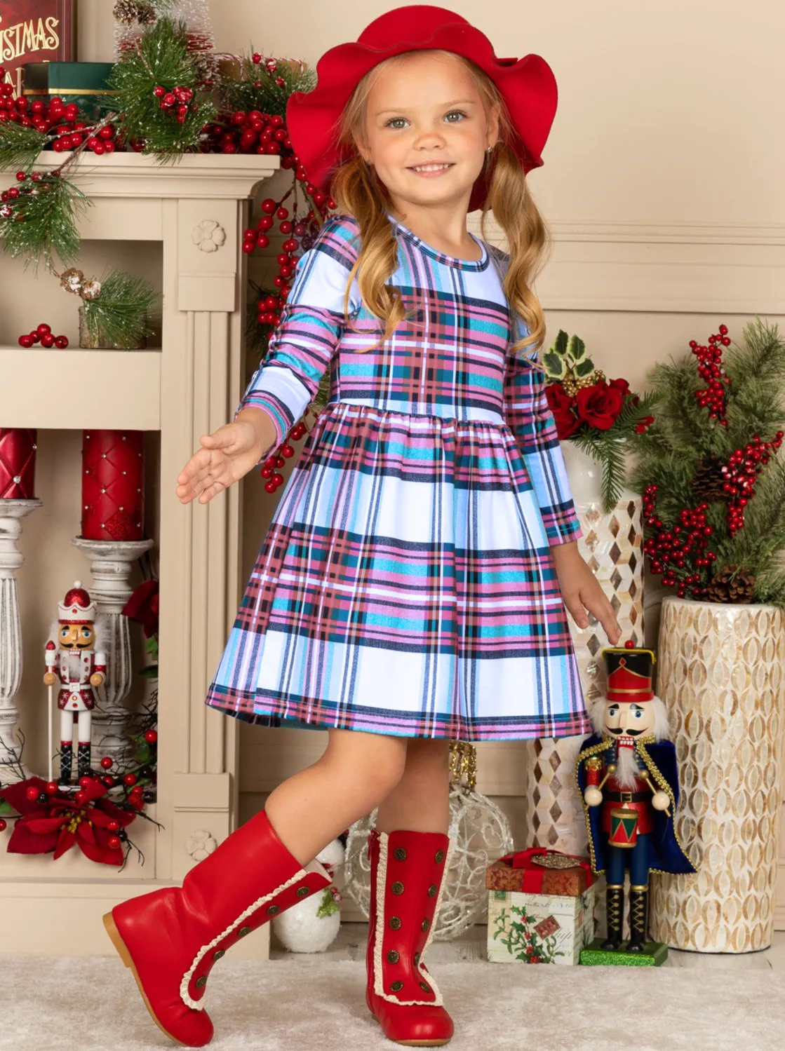 I'm Smitten Plaid A-line Dress