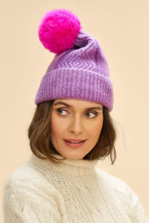 Ingrid Bobble Hat - Grape