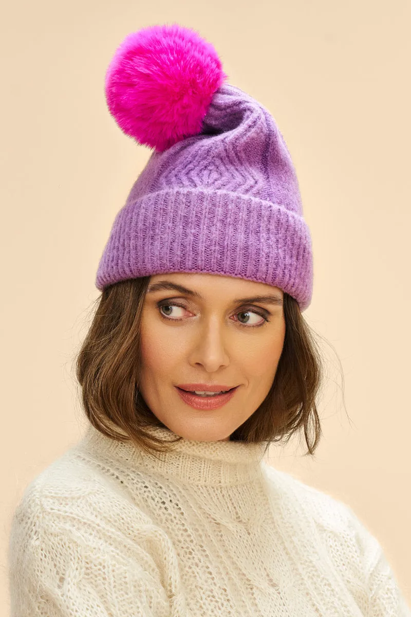 Ingrid Bobble Hat - Grape