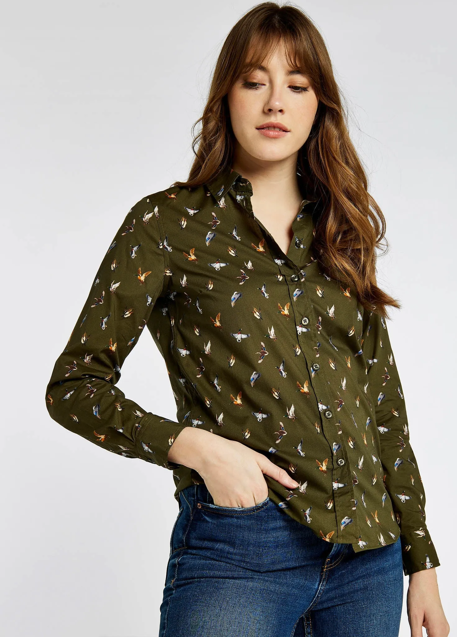 Jasmine Printed Shirt - Olive