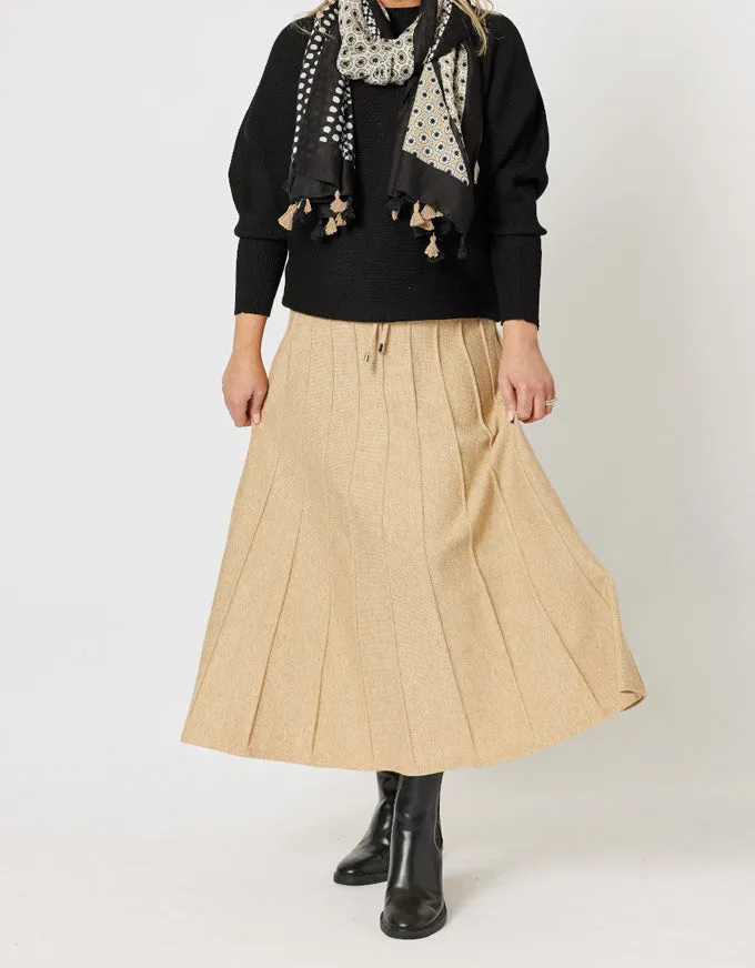 Kate Long Knit Skirt Caramel