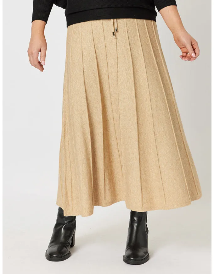 Kate Long Knit Skirt Caramel