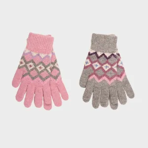 Ladies Fairisle Wool Mix Gloves