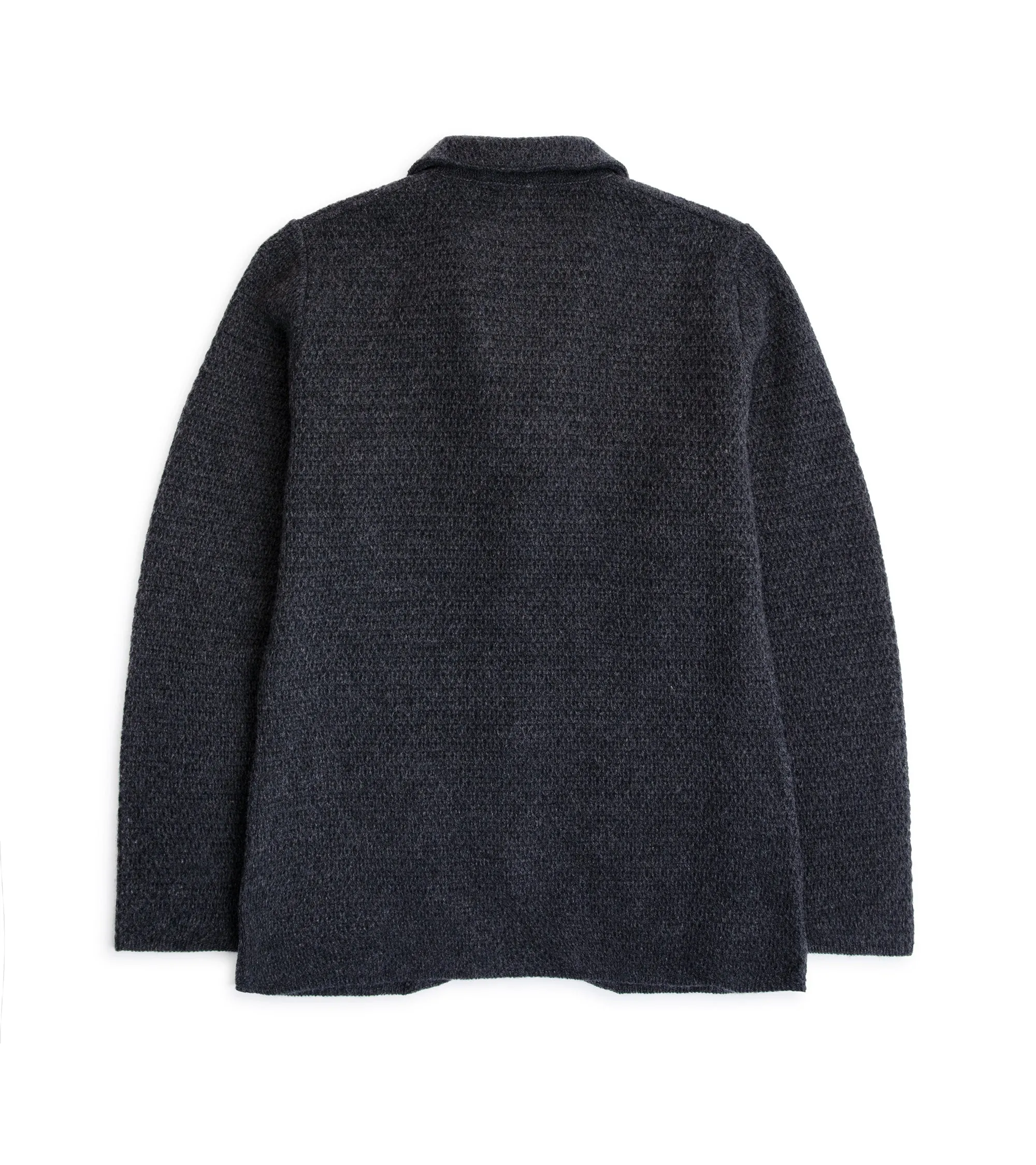 Lardini Cashmere Textured Knit Jacket: Dark Grey