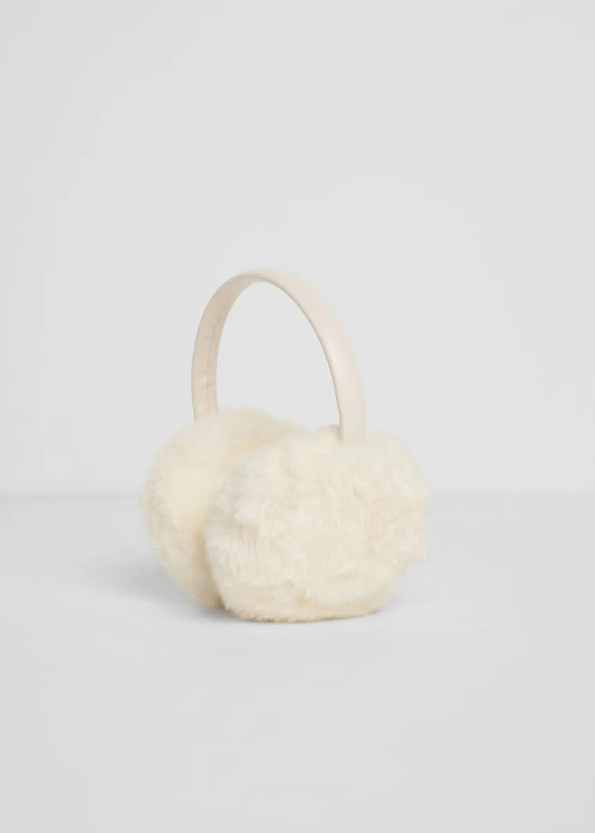 Mad Hatter Faux-Fur Earmuff - Ivory