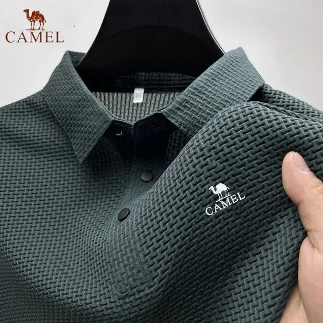 MC -Luxury CAMEL Polo Shirt: Embroidered, ice silk fabric, breathable short sleeve for business wear